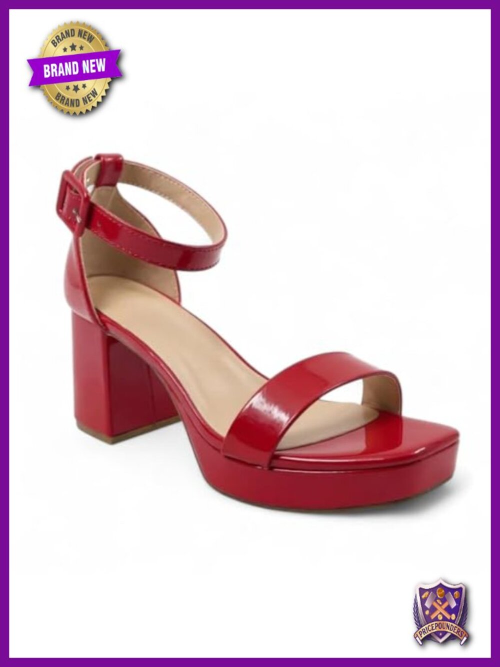 Open Toe Ankle Buckle Strap Platform Chunky Heel Sandals